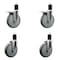 Service Caster 6'' Gray Poly Swivel 1-3/4'' Expanding Stem Caster Set 2 Total Lock Brakes, 4PK SCC-EXTTL20S614-PPUB-2-S-2-134 - alternate 1